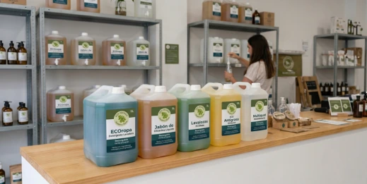 Línea de limpieza ecológica recargable ECOrecreo en bidones a granel