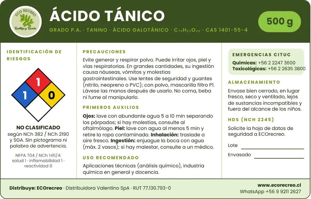 ACIDO TANICO 500gr